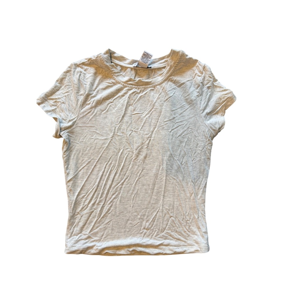 Better Together Womens Heather Gray Modal Spandex Short Sleeve T-Shirt XS